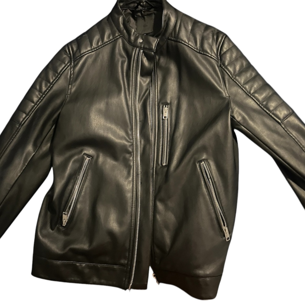 H&M Black Leather Jacket | Size S